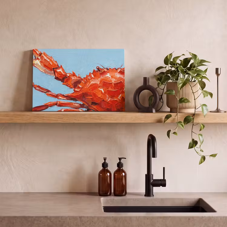Canvas schilderij - Krab - Zee - Dieren - Abstract - Rood — 3