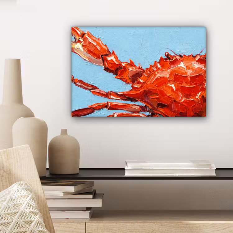 Canvas schilderij - Krab - Zee - Dieren - Abstract - Rood — 5