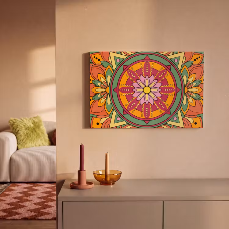 Canvas schilderij - Mandala - Bloemen - Abstract - Kleurrijk — 2