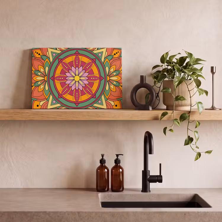 Canvas schilderij - Mandala - Bloemen - Abstract - Kleurrijk — 3