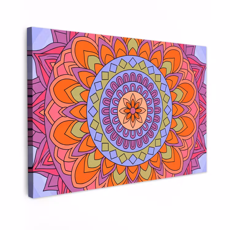 Canvas schilderij - Mandala - Cirkel - Abstract - Kleurrijk - Patroon — 1