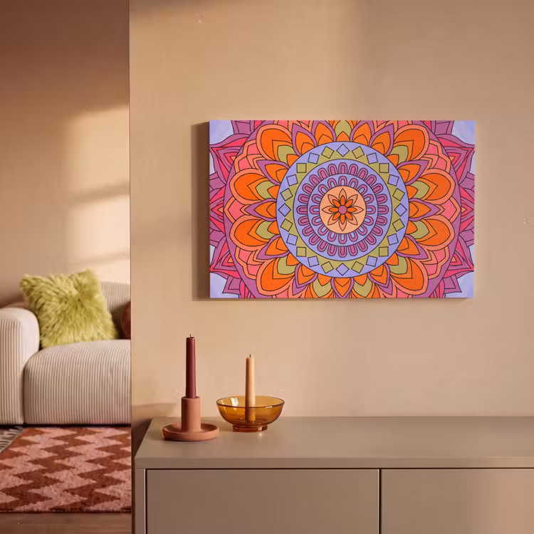 Canvas schilderij - Mandala - Cirkel - Abstract - Kleurrijk - Patroon — 2
