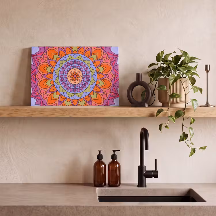 Canvas schilderij - Mandala - Cirkel - Abstract - Kleurrijk - Patroon — 3