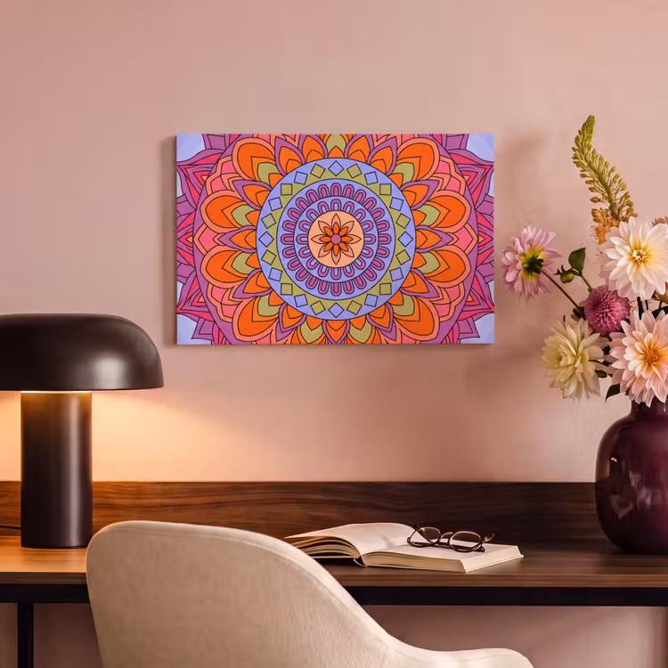Canvas schilderij - Mandala - Cirkel - Abstract - Kleurrijk - Patroon — 4