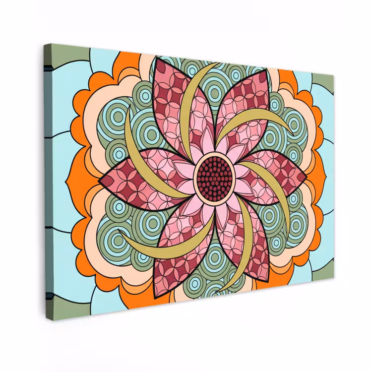 Canvas schilderij - Mandala - Geometrisch - Kunst - Decoratief - Kleurrijk — 1