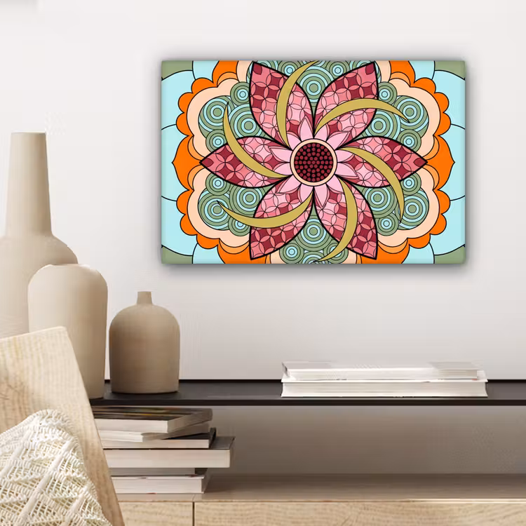 Canvas schilderij - Mandala - Geometrisch - Kunst - Decoratief - Kleurrijk — 5