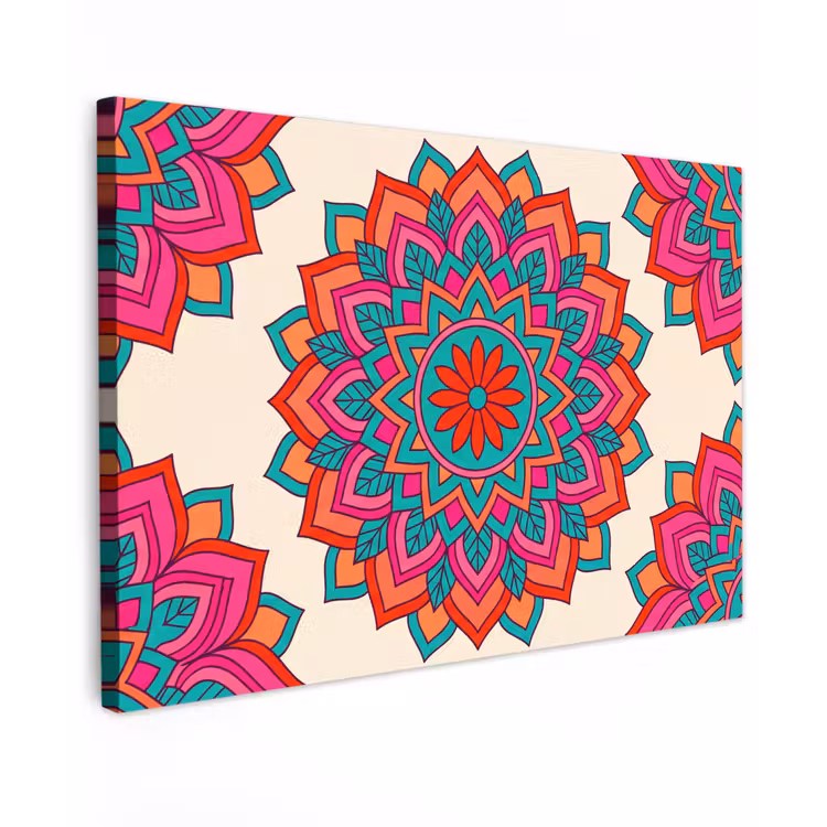 Canvas schilderij - Mandala - Patroon - Abstract - Kleurrijk - Modern — 1