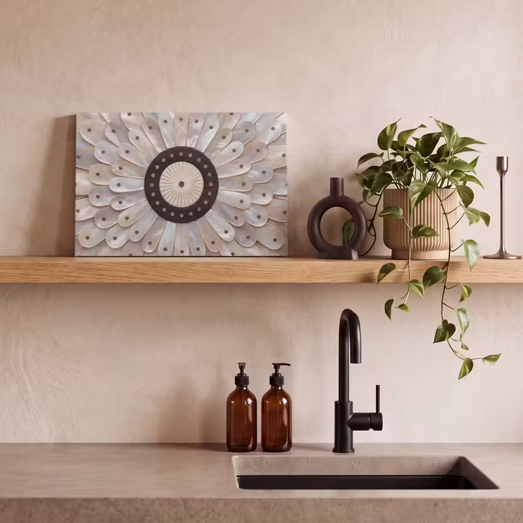 Canvas schilderij - Parelmoer - Patroon - Decoratie - Ambacht - Wit — 3