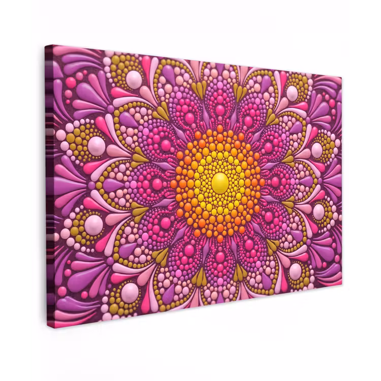 Canvas schilderij - Patroon - Stippen - Abstract - Kleurrijk — 1