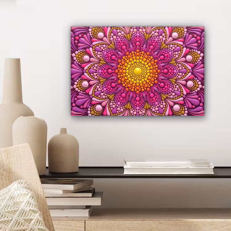 Canvas schilderij - Patroon - Stippen - Abstract - Kleurrijk — 5