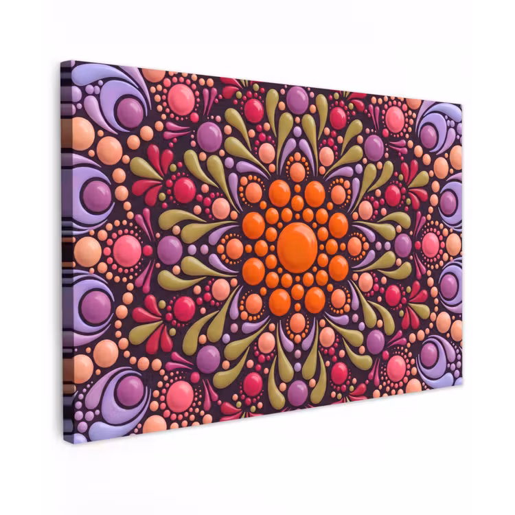 Canvas schilderij - Patroon - Stippen - Abstract - Modern - Kleurrijk — 1