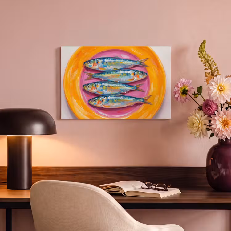 Canvas schilderij - Vis - Vier - Eten - Modern - Kleurrijk — 4