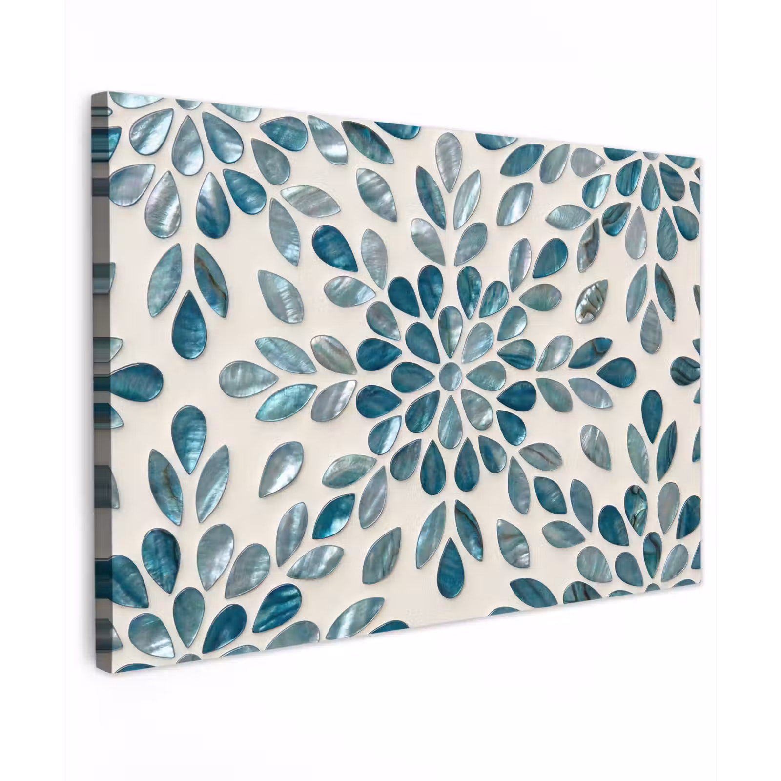 Canvas schilderij - Patroon - Bladeren - Abstract - Modern - Turquoise — 1