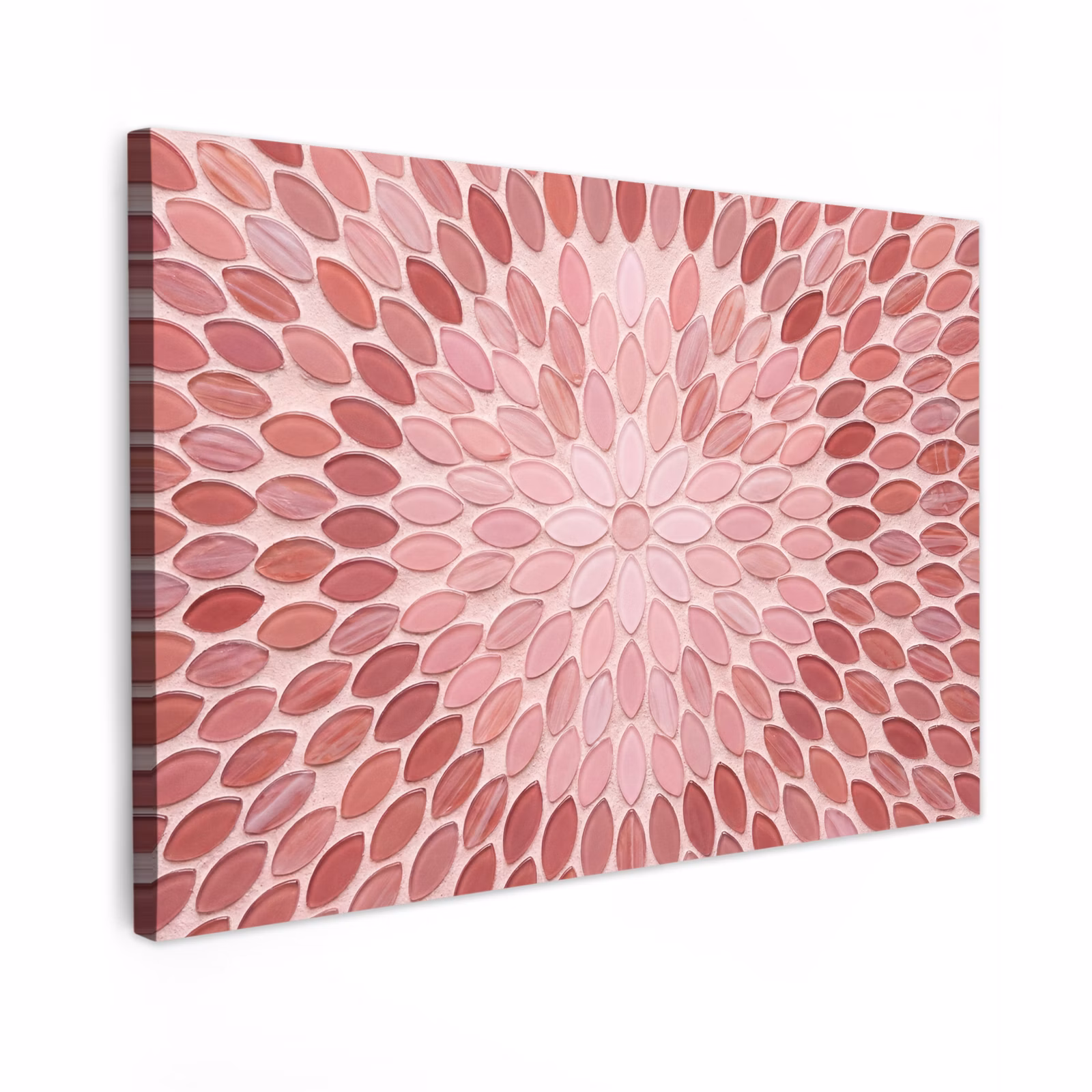 Canvas schilderij - Patroon - Mozaïek - Ovaal - Abstract - Roze — 1