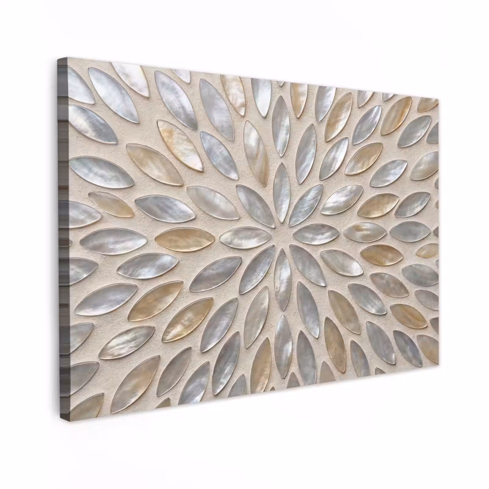 Canvas schilderij - Patroon - Ovaal - Glanzend - Abstract - Beige — 1