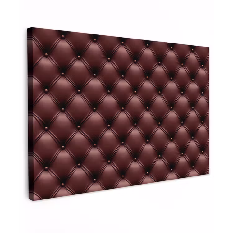 Canvas schilderij - Leer - Patroon - Bordeaux — 1