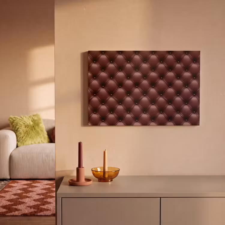Canvas schilderij - Leer - Patroon - Bordeaux — 2