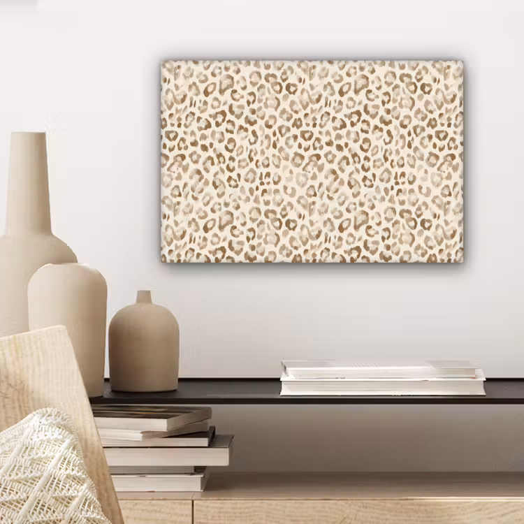 Canvas schilderij - Luipaard - Klassiek - Beige — 5