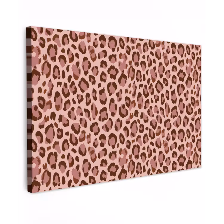 Canvas schilderij - Luipaard - Patroon - Roze — 1