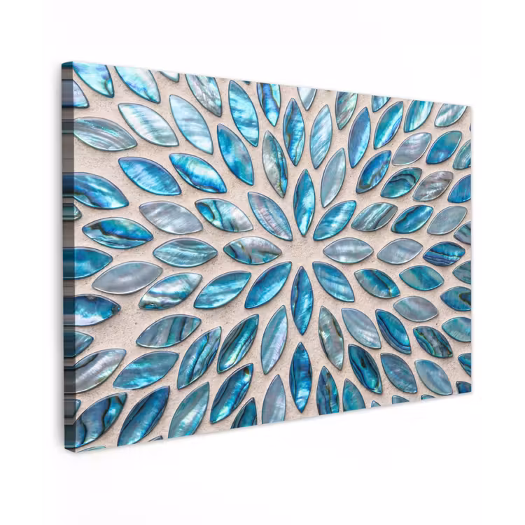 Canvas schilderij - Patroon - Glans - Abstract - Blauw - Decoratie — 1