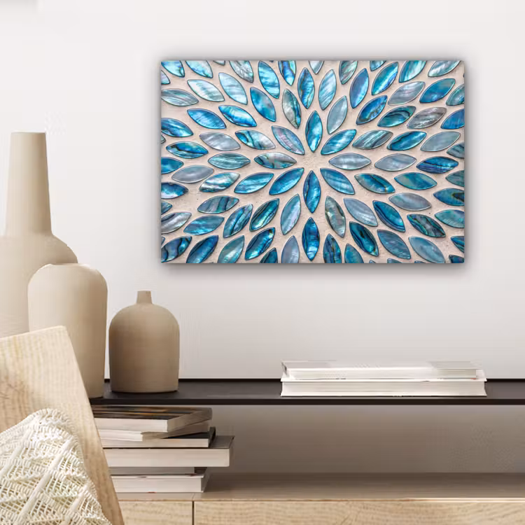 Canvas schilderij - Patroon - Glans - Abstract - Blauw - Decoratie — 5