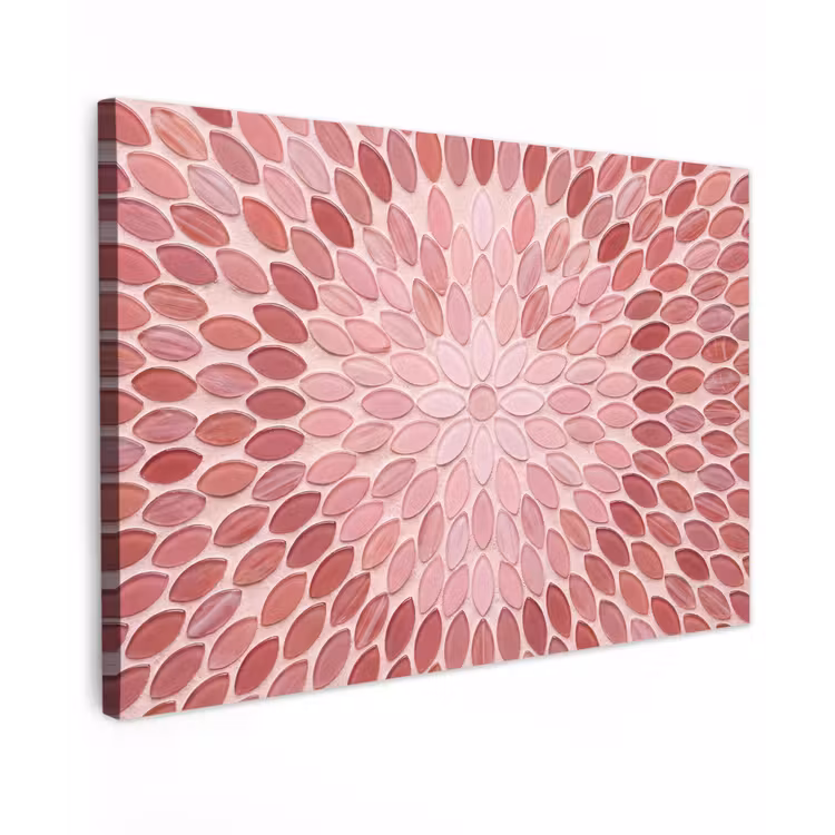 Canvas schilderij - Patroon - Mozaïek - Ovaal - Abstract - Roze — 1