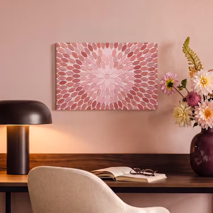 Canvas schilderij - Patroon - Mozaïek - Ovaal - Abstract - Roze — 4