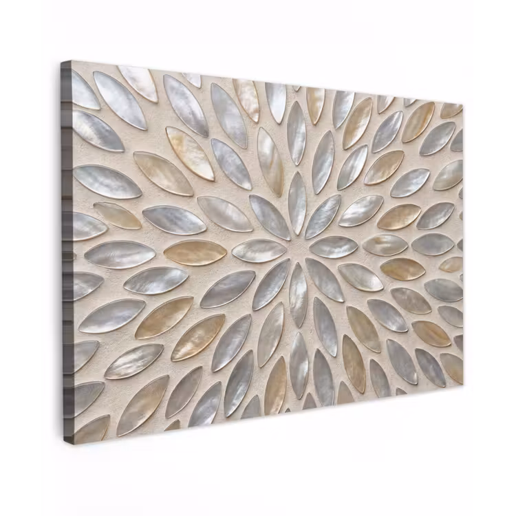Canvas schilderij - Patroon - Ovaal - Glanzend - Abstract - Beige — 1