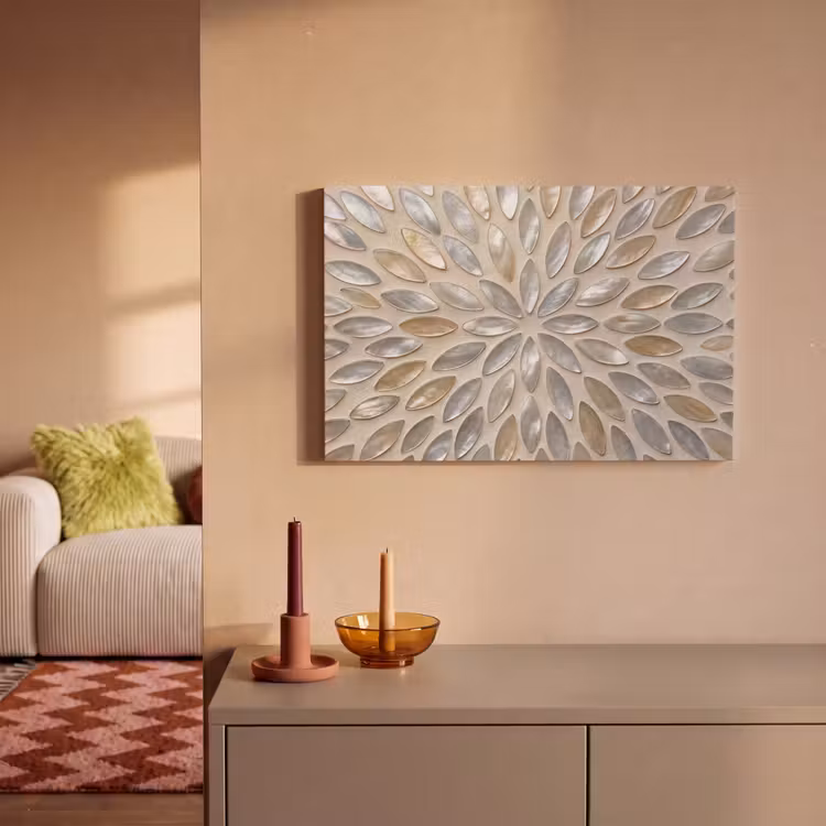 Canvas schilderij - Patroon - Ovaal - Glanzend - Abstract - Beige — 2