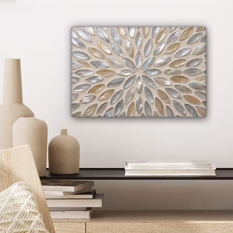 Canvas schilderij - Patroon - Ovaal - Glanzend - Abstract - Beige — 5