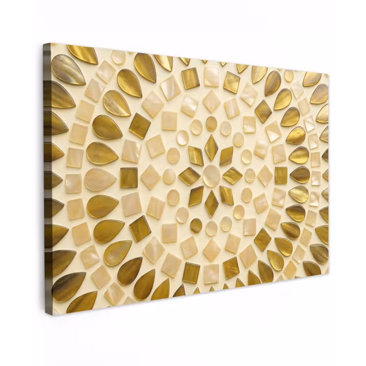 Canvas schilderij - Patroon - Vormen - Mozaïek - Abstract - Goud — 1