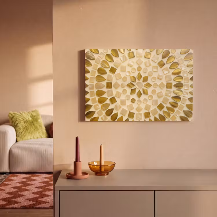 Canvas schilderij - Patroon - Vormen - Mozaïek - Abstract - Goud — 2