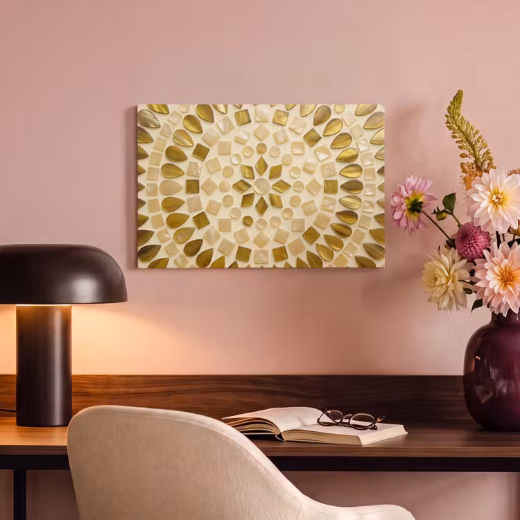 Canvas schilderij - Patroon - Vormen - Mozaïek - Abstract - Goud — 4
