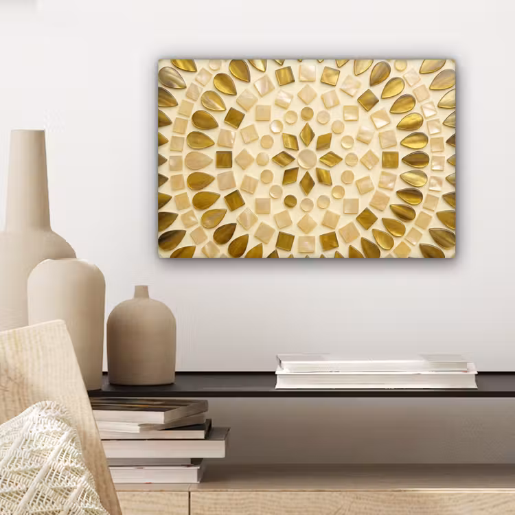 Canvas schilderij - Patroon - Vormen - Mozaïek - Abstract - Goud — 5