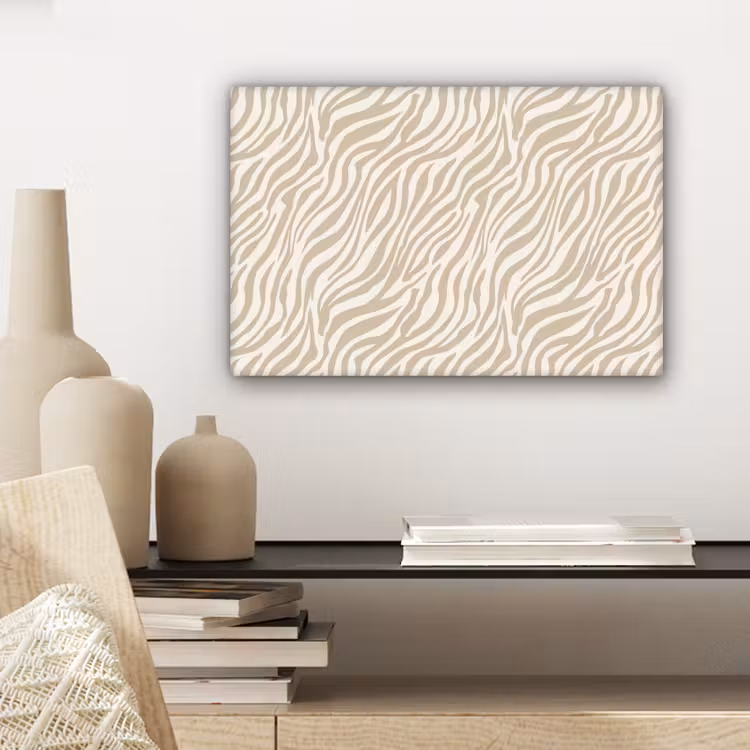 Canvas schilderij - Zebra - Patroon - Beige — 5