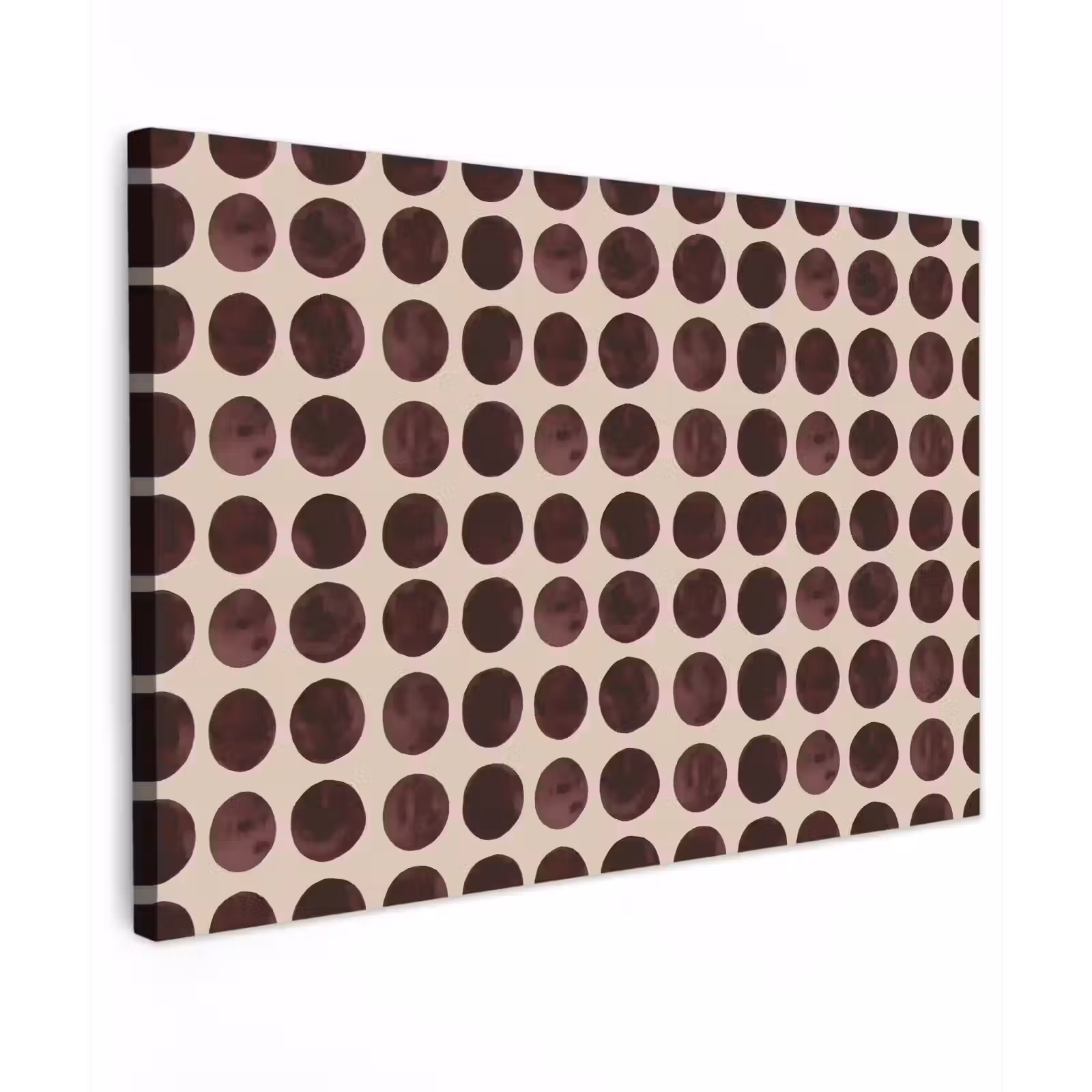Canvas schilderij - Stippen - Patroon - Bruin — 1