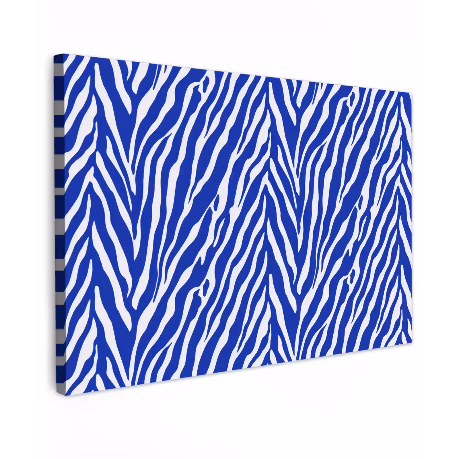 Canvas schilderij - Zebra - Patroon - Kobalt - Blauw — 1