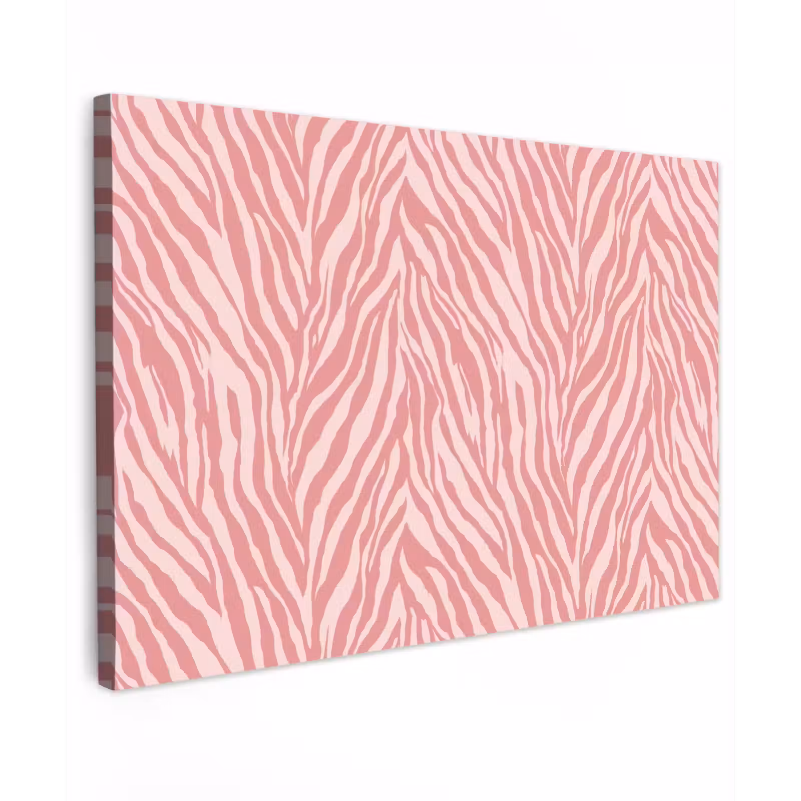 Canvas schilderij - Zebra - Print - Roze — 1