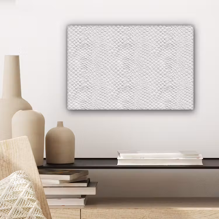 Canvas schilderij - Slang - Patroon - Wit — 5