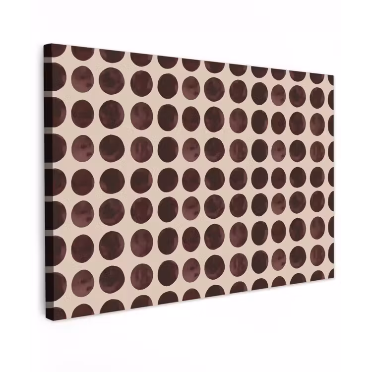 Canvas schilderij - Stippen - Patroon - Bruin — 1