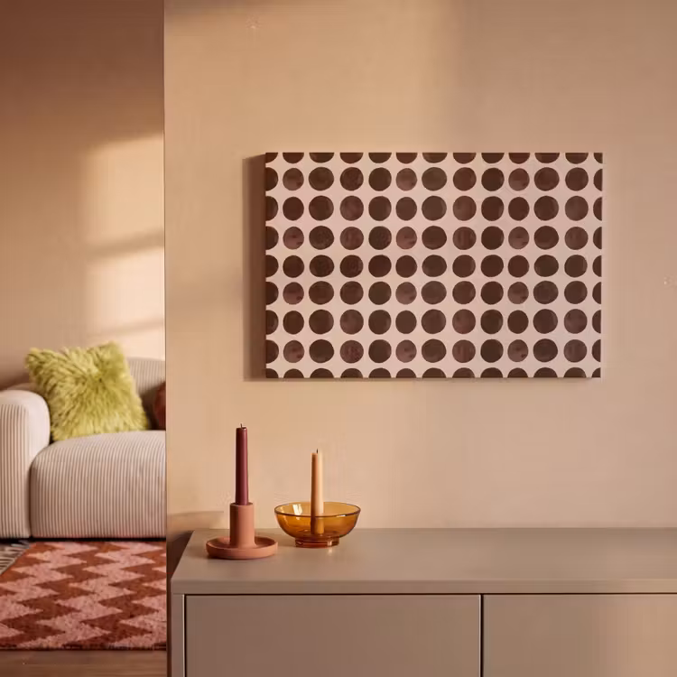 Canvas schilderij - Stippen - Patroon - Bruin — 2