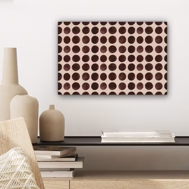 Canvas schilderij - Stippen - Patroon - Bruin — 5