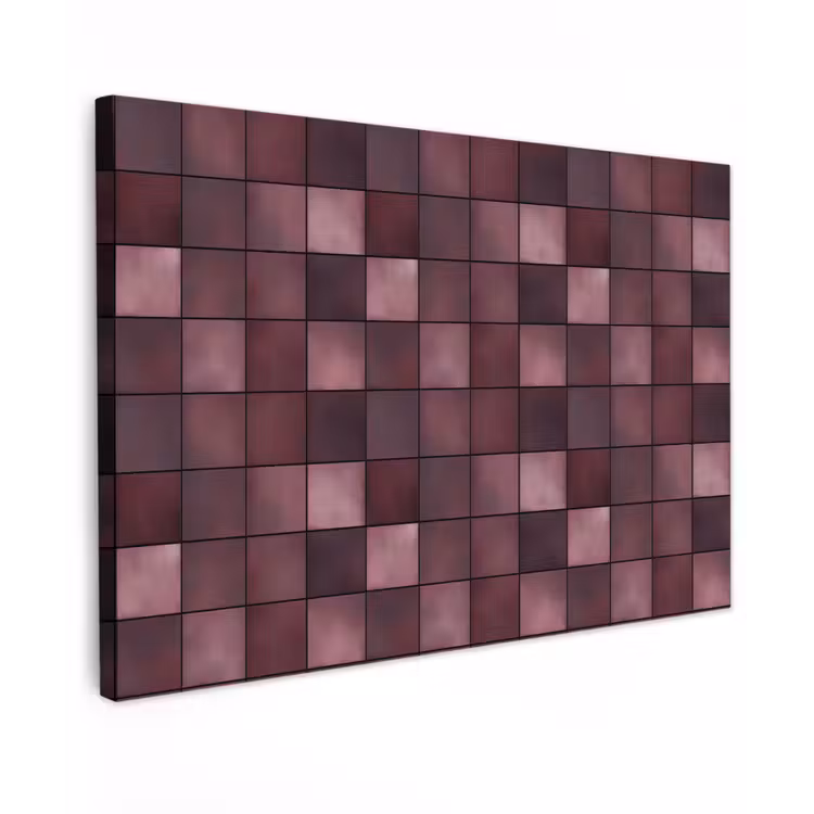 Canvas schilderij - Vierkant - Tegel - Patroon - Paars — 1