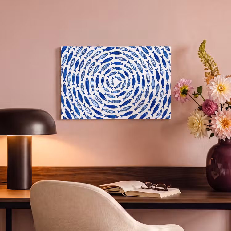 Canvas schilderij - Vis - Patroon - Onderwater - Abstract - Blauw — 4