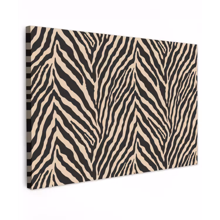 Canvas schilderij - Zebra - Klassiek - Zwart — 1