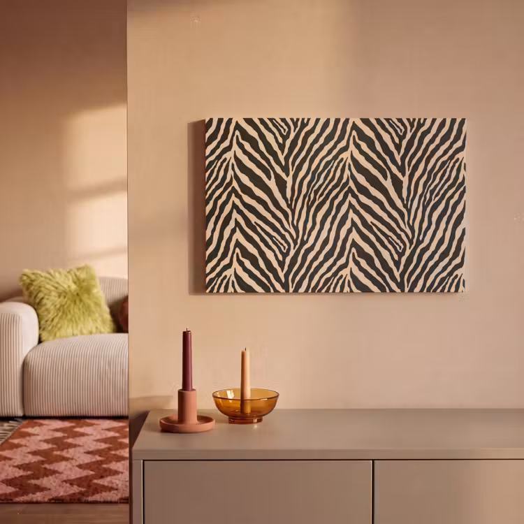 Canvas schilderij - Zebra - Klassiek - Zwart — 2