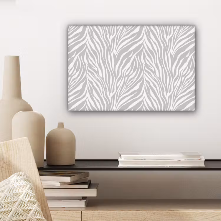 Canvas schilderij - Zebra - Motief - Grijs — 5