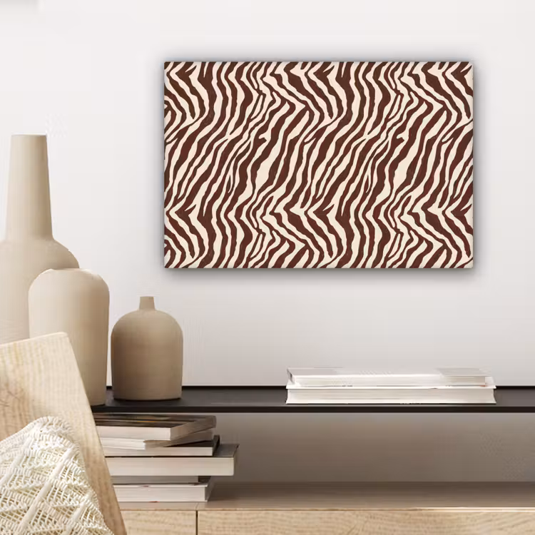 Canvas schilderij - Zebra - Patroon - Zwart - Wit — 5