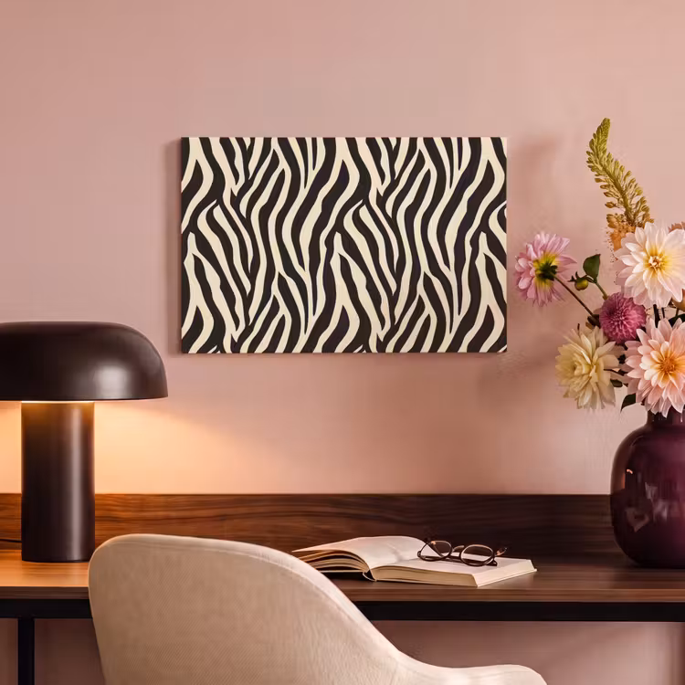 Canvas schilderij - Zebra - Print - Klassiek - Zwart — 4