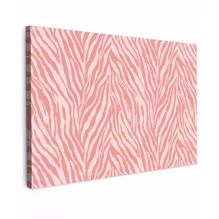 Canvas schilderij - Zebra - Print - Roze — 1